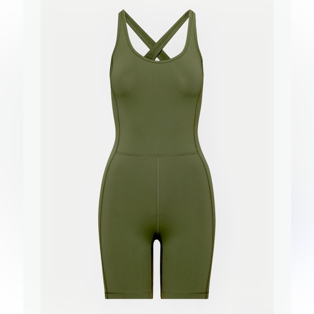 🌿 3 For $12: TNAction Aritzia Olive Green Bodysuit Activewear Romper, XL